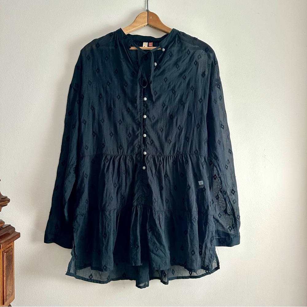 Pilcro‎ • Sheer Tunic Embroidered Blouse